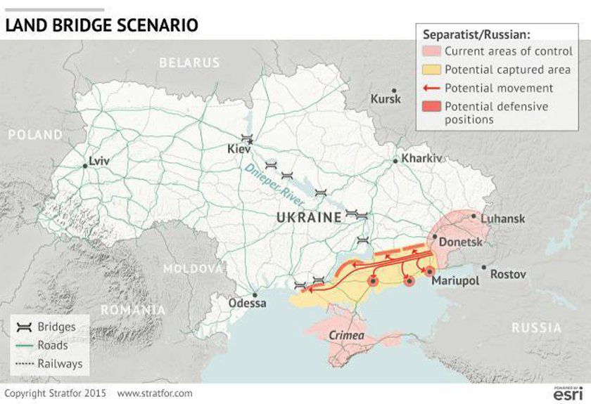 Russian corridor to Crimea - map